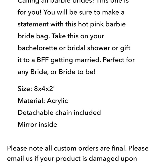 Rae of Light Pink Bride Acrylic Clutch 💖 - Picture 8 of 8